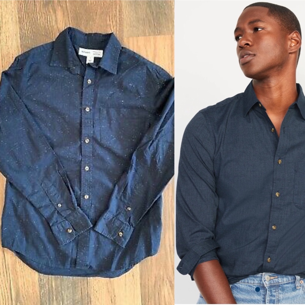 Old Navy XXL TALL long sleeve poplin shirt navy NWT